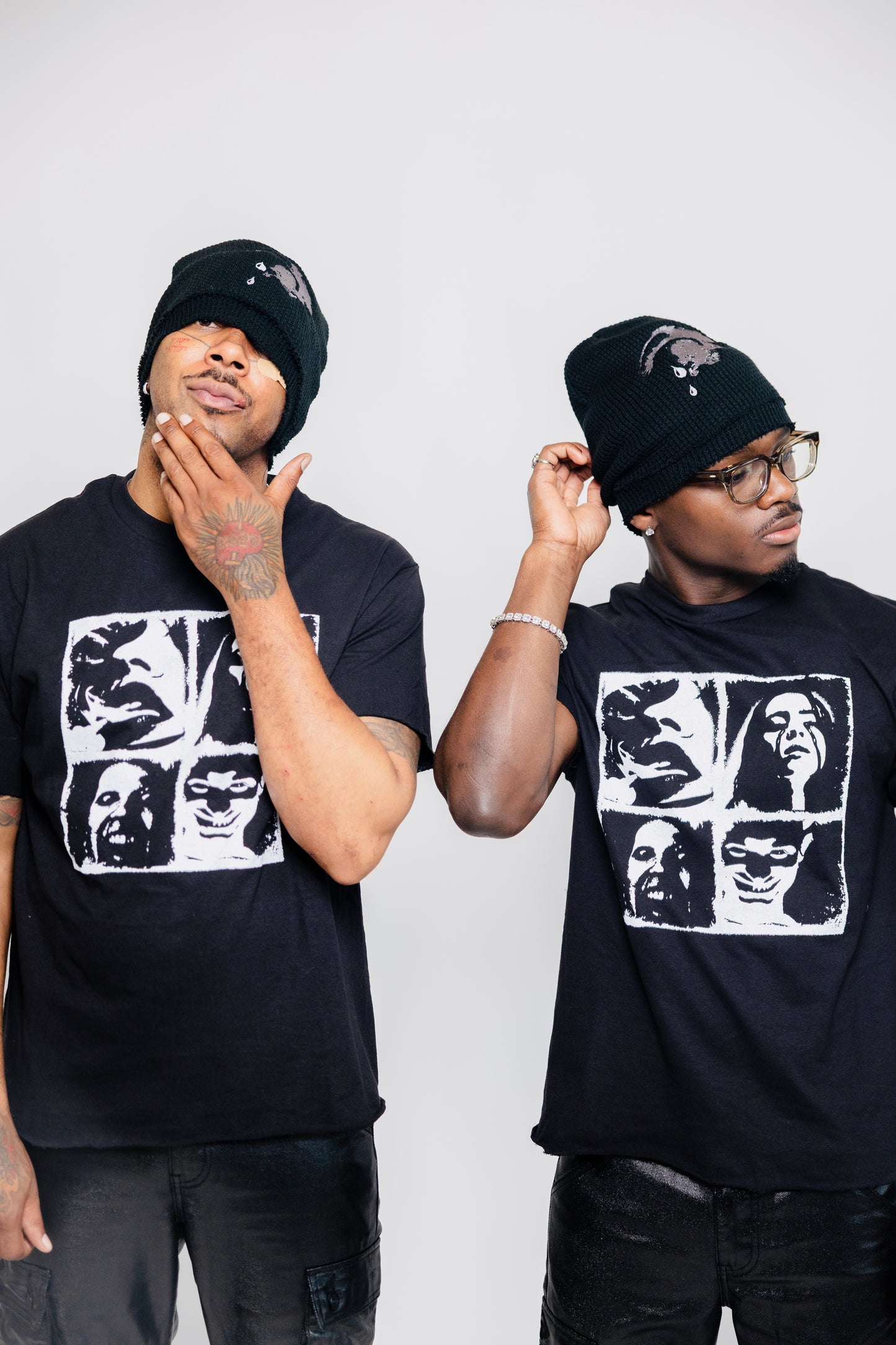 Black Itami™  Faces Distressed T-Shirt