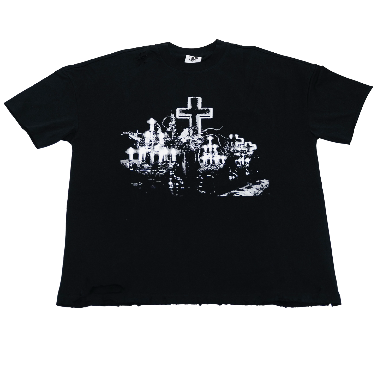 Black Itami™ Cross Distressed T-Shirt