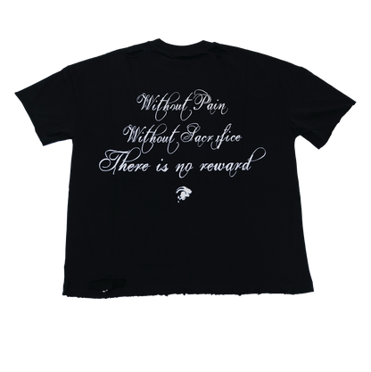 Black Itami™  Cross Distressed T-Shirt