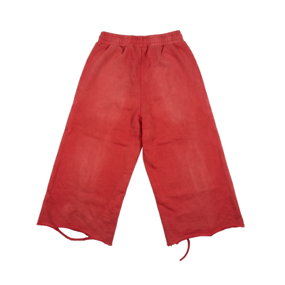 ITAMI Red Distressed Shorts